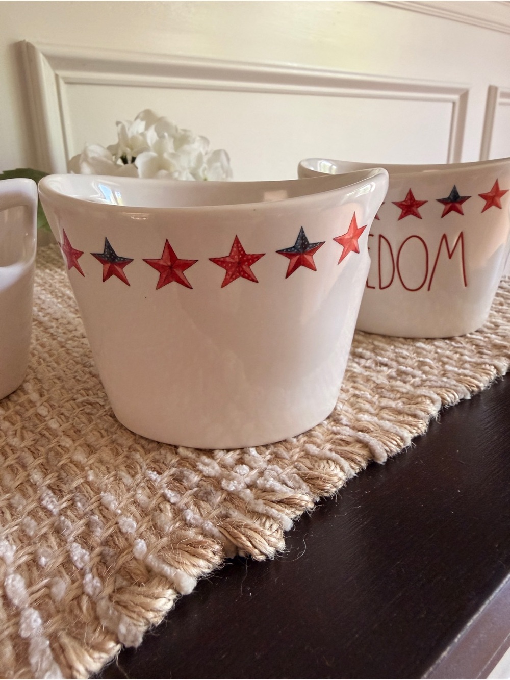 Rae Dunn Patriotic 🧨 “FREEDOM, LIBERTY, AMERICA” Ceramic Candy Bowls - LAST SET - Picture 2 of 3